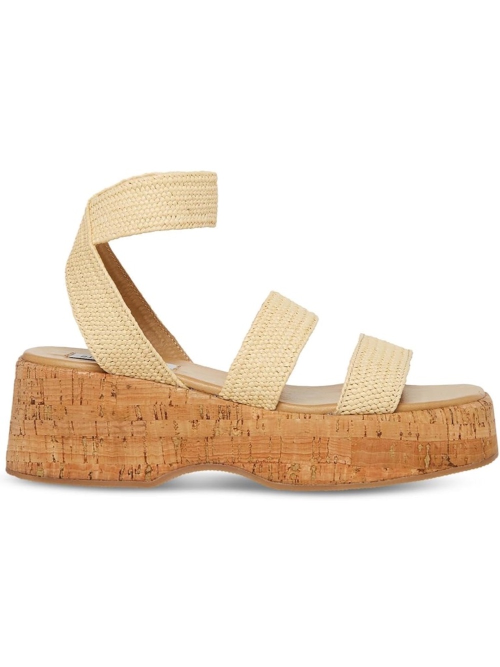 Steve Madden Beige Cork Platform Sandal